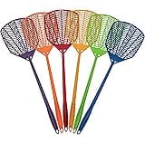 Garsum Fly Swatters 6 Pack Plastic Strong Multi Pack,Long Handle Durable,Fly Swat Shatter Bulk,Insects, Bugs Swatter Set That