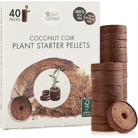 Coco Coir Seed Starter Pellets : 40 Coconut Coir Plugs for Growing Plants – Peat Free Seedling Soil – Seed Starter Kit with Potting Soil Pellets – 40 Starter Plugs – Gardening Supplies from OwnGrown