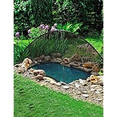 DEERFAMY Pond Net Dome, 10×14 FT Pond Cover with 2 Doors, Pond Mesh Tent with 4 Ropes, 16 Stakes, and Fiberglass Poles, Pond