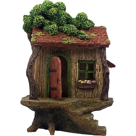 PRETMANNS Fairy Garden Houses for Outdoor - Large Fairy Tree House with a Door That Opens – 9” High - Garden Supplies for Miniature Garden Accessories