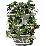3 Tier Stackable Garden - Indoor / Outdoor Vertical Planter Set - Self Watering Tiers From Top Down - Grow Fresh Herbs In The