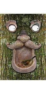 Bird Feeder Tree Face Decor