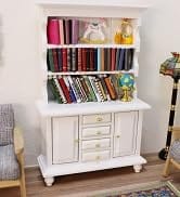 1:12 Scale Miniature Cupboard Bookshelf Classic Wooden Mini Storage Hutch Kitchen Dollhouse Books...