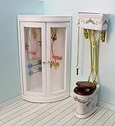 Dollhouse Bathroom Miniature Accessories Vintage British Victorian Style Porcelain Toilet Doll Ho...