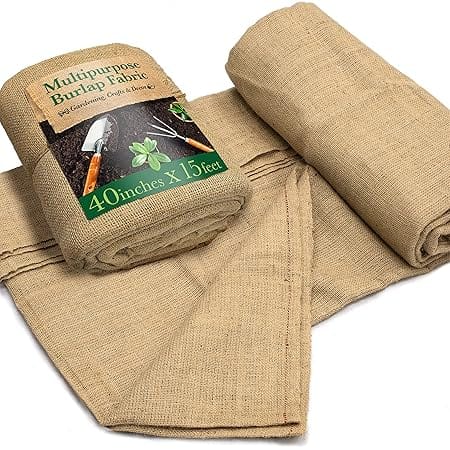 Burloptuous 40"x15 Feet Gardening Burlap Roll - Multipurpose Natural Burlap Fabric, High Density Jute Fiber Material for Decorations, Center Pieces for Home, Rustic Party Décor