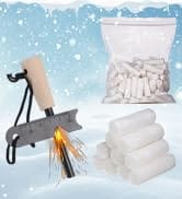 Fire Starter Survival Tool, Fire Starter Kit Includes Magnesium Rod Steel Striker, 2 Pcs Wick Hem...