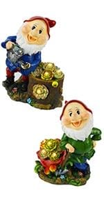 Garden Solar Gnome Statues, 2 Pack