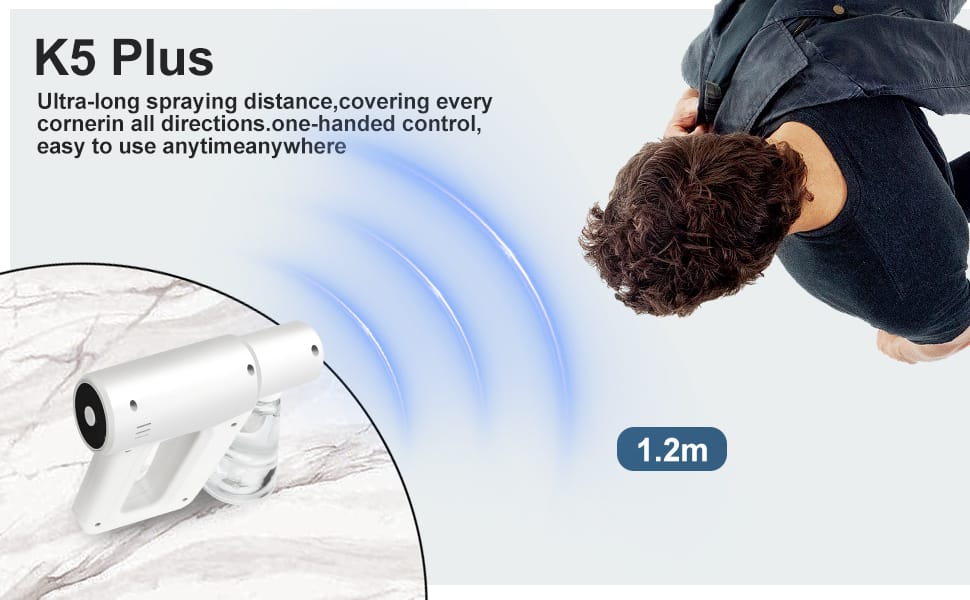 Atomizer Sprayer，Rechargeable ULV Nano Sprayer with Blue Light,Electrostatic ULV Atomizer Sprayer