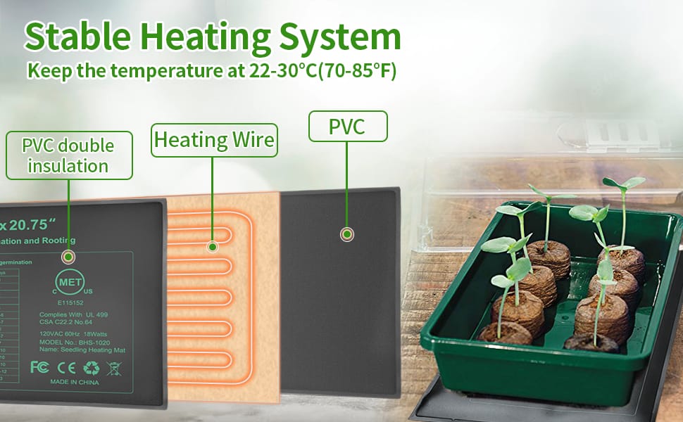 Durable heated mat for seed