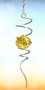 Golden color crystal Gazing ball Spiral