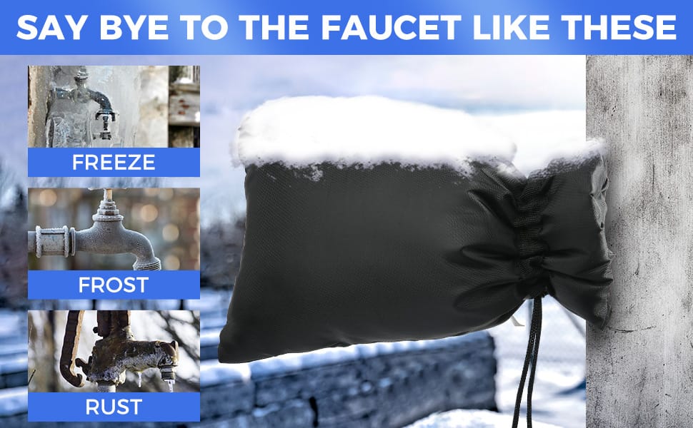 Outdoor Heated Water Spigot Covers Sprinkler Pipe Wrap Insulation Sock Freeze Miser Faucet Protector