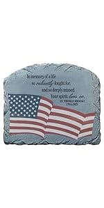 Memorial Stone, Veteran, American Flag Design
