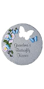 3D Grey Garden Stone with Colorful Butterflies, custom, personalized