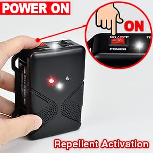 Loraffe zn-509 turn on the device by toggling the red on off button