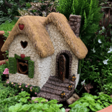 fairy figurine resin flower stump miniatures garden pieces supplies statues village house outdoor