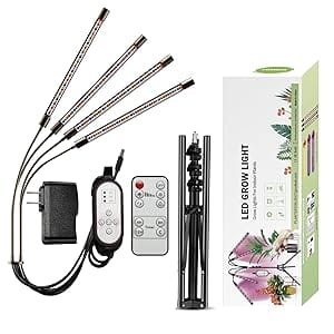 Grow Light with Stand Grow Lights for Indoor Plants with Red Blue Spectrum 10 Dimmable Brightness