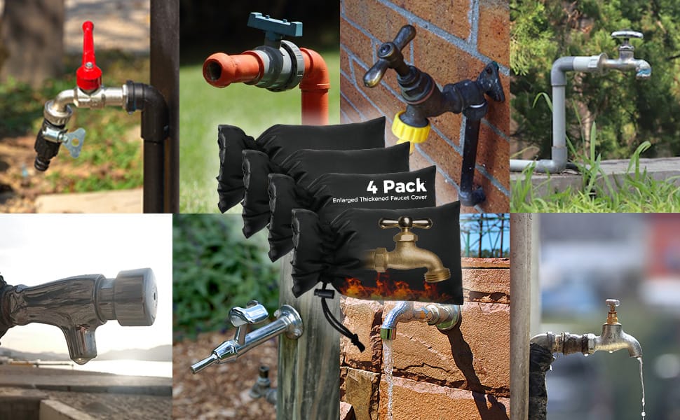 Faucet Covers Hose Bib Winter Freeze Protection Outdoor Heated Water Spigot Covers Pipe Wrap