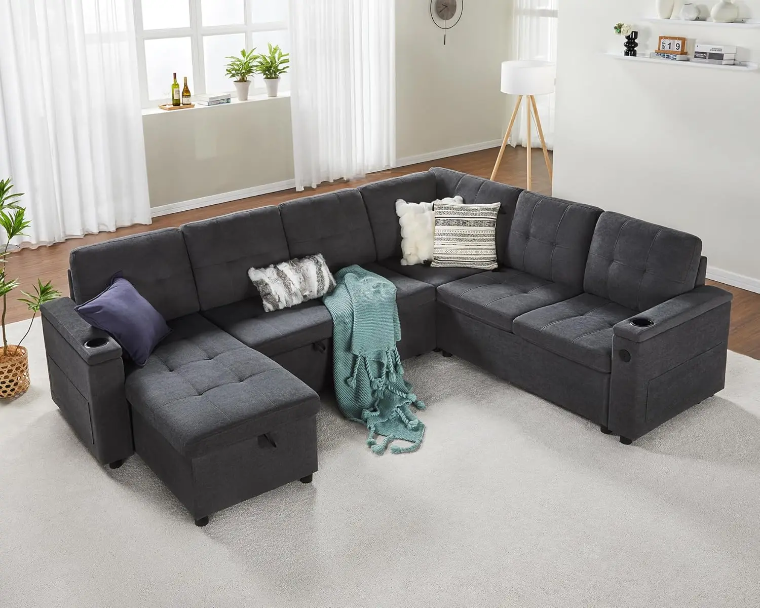 kf-S965186a19e2e4df5a0904e4ce89e939f3-Sleeper-Multi-Functional-Couch-Bed-110-inch-with-USB-Charging-Ports-Cup-Holders-Pull-Out-Sofa